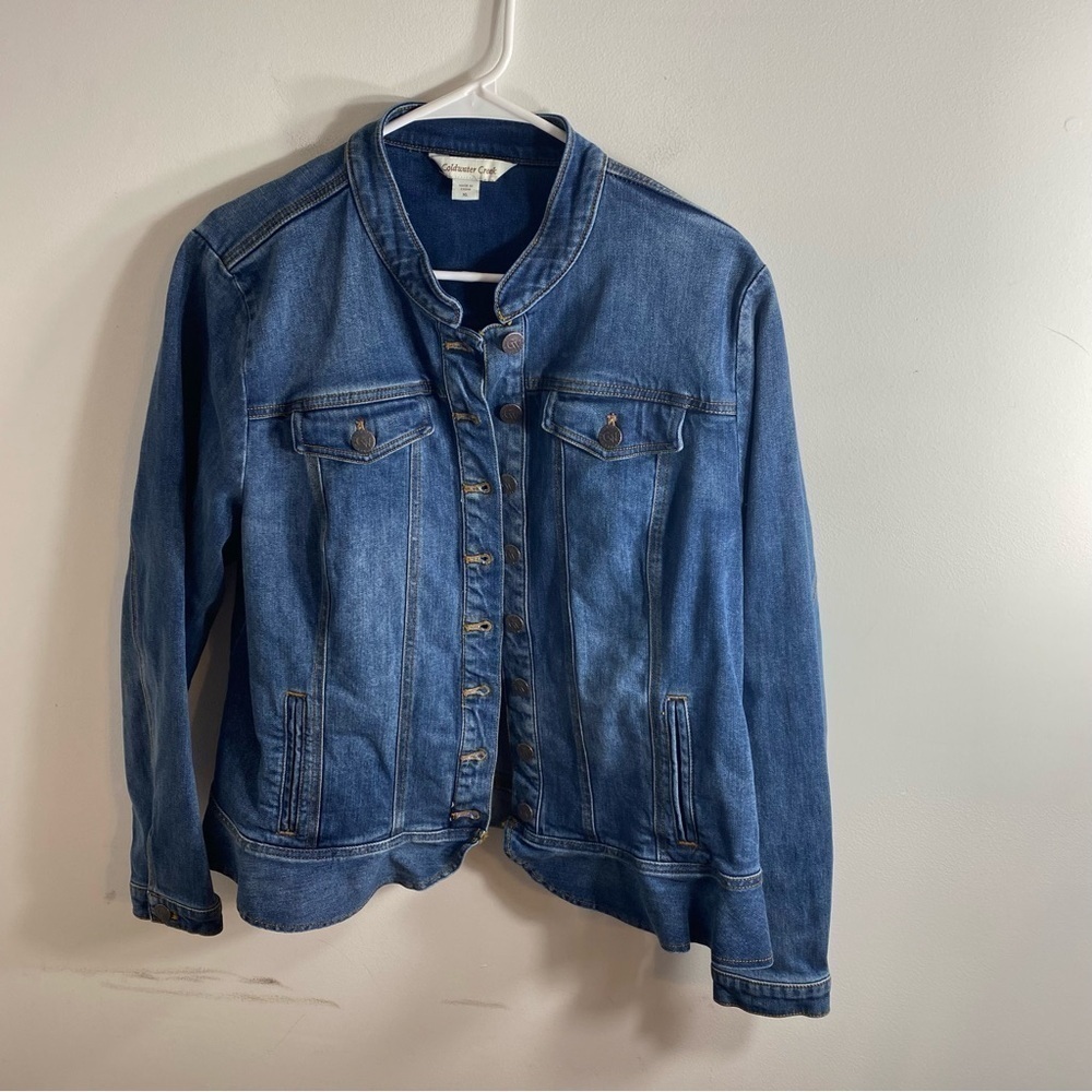 CJ Banks Denim Jacket XL Button Down Coat Women’s Notch Collar - Picture 4 of 7